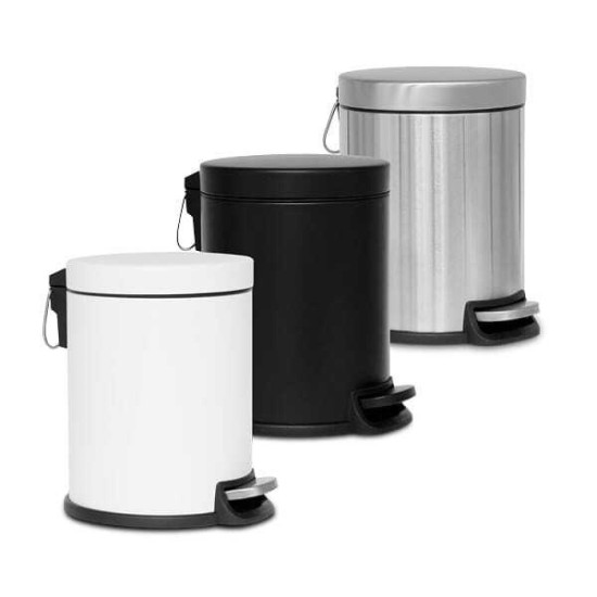 פח פדל טריקה שקטה ראש שטוח 5 ליטר שחור לבן או מוברש 