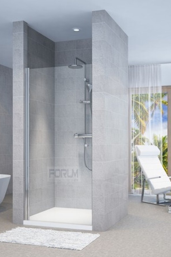 מקלחון חזית 6 ממ מחוסם כרום גובה 185 דלת פנימה והחוצה 60 עד 90