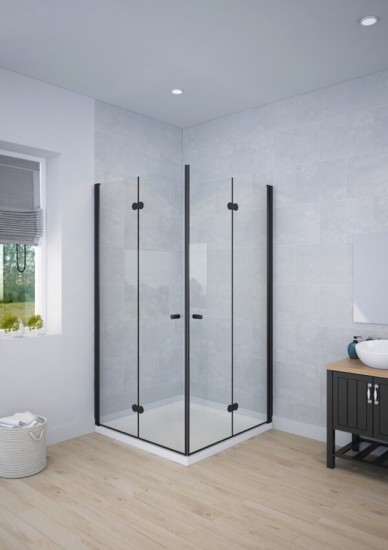 מקלחון 6 ממ מחוסם שחור פינתי הרמוניקה מתקפל גובה 185 80 על 80 או 90 על 90 או לפי מידה 67 על 100