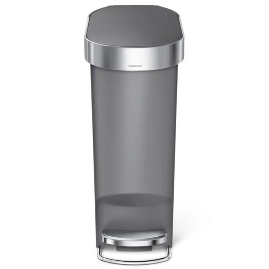 פח פלסטיק צר אפור 45 ליטר