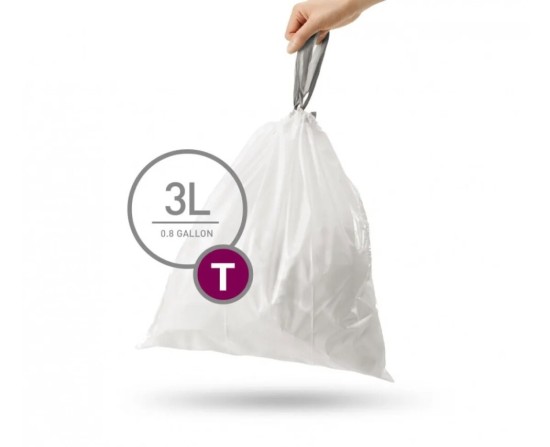 40 שקיות מסוג T לפח 3 ל'