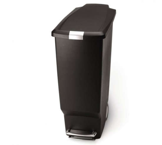 פח פלסטיק צר דוושה הדור החדש שחור 40 ל' 