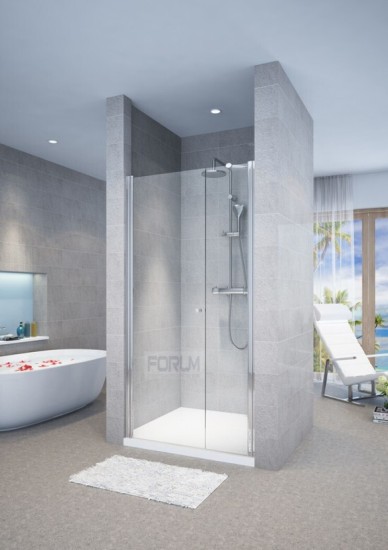 מקלחון חזית 6 ממ מחוסם כרום קבוע פלוס דלת קדימה והחוצה גובה 185 רוחב 100 עד 140 