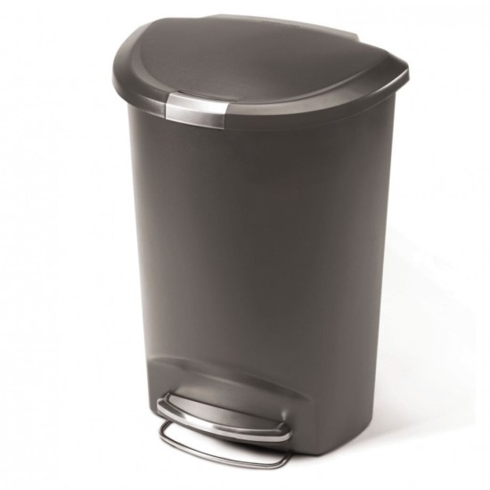 פח פלסטיק דוושה חצי עגול שחור 50 ל'