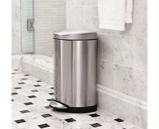 פח דוושה חצי עגול נירוסטה 10 ל'