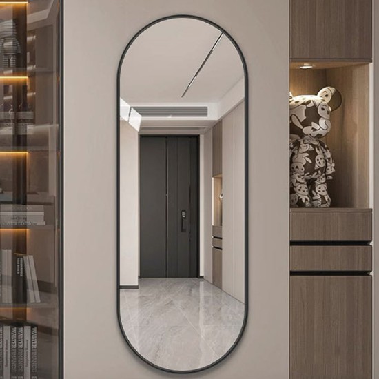 מראה אובלית ד מסגרת שחורה 70 על 140