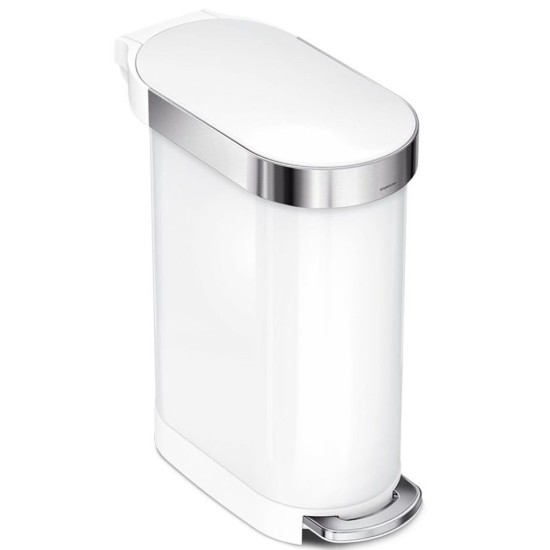 פח דוושה צר 45 ליטר לבן 