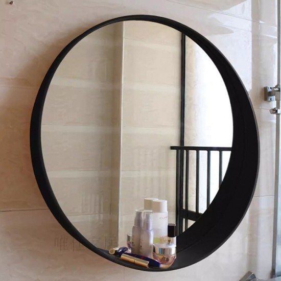 מראה מסגרת עץ ד m r w קוטר 60 שחור מט או אורן לבחירה