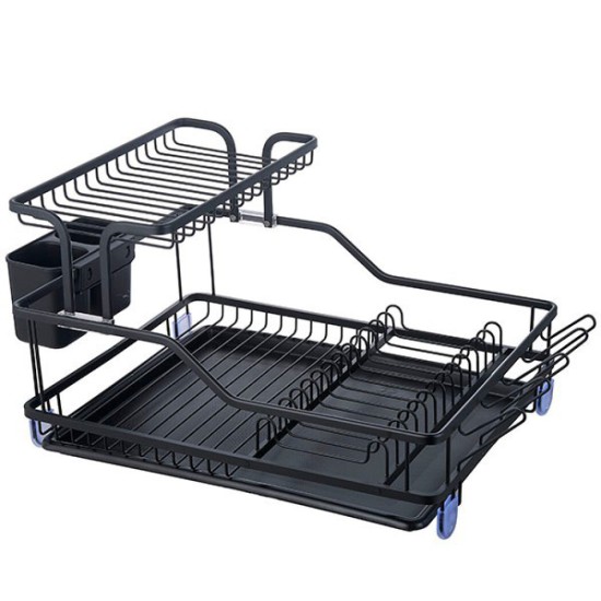 מייבש צלחות שחור 2 קומות