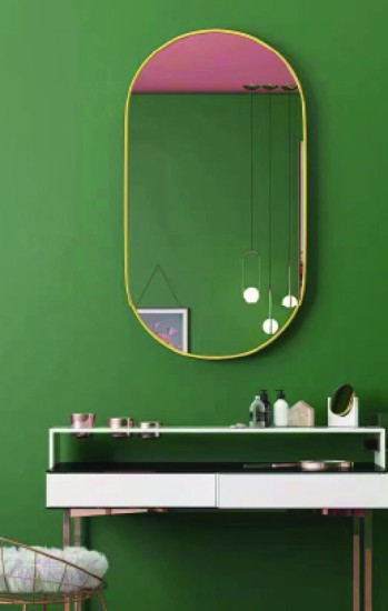 מראה אובלית זהב דולב 50 על 70 או 60 על 80