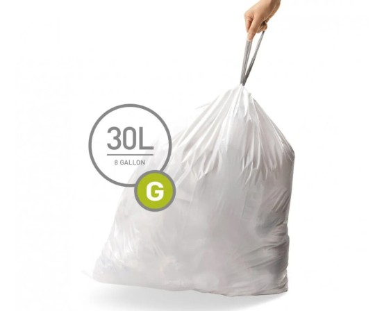 20 שקיות מסוג G לפח 30 ל'