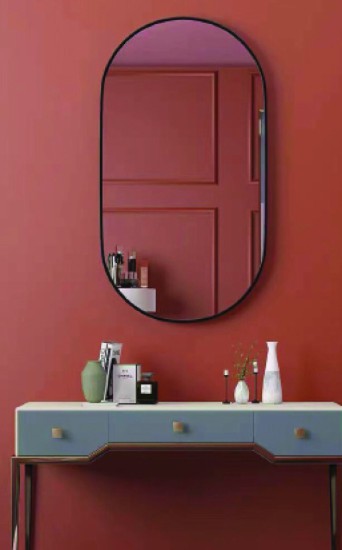 מראה אובלית שחור דולב 50 על 70 או 60 על 80 