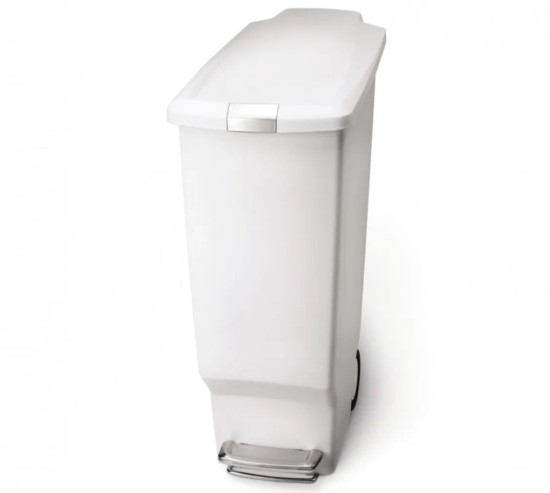 פח פלסטיק צר דוושה הדור החדש לבן 40 ל'