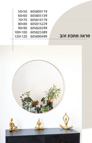 נראה קוטר 80 זהב מט או שחור או ניקל מט מוברשאיכותי