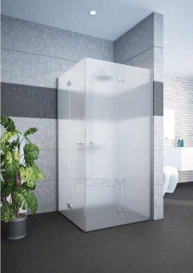 מקלחון 6 ממ מחוסם פינתי הרמוניקה ניקל גובה 185 חלבי מידה 80 על 80 או 90 על 90 