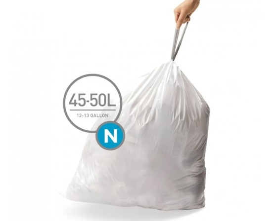 20 שקיות מסוג N לפח 45-50 ל'