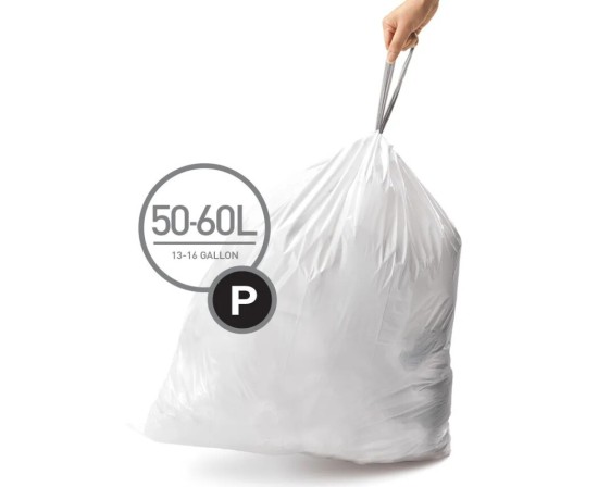 20 שקיות מסוג P לפח 50-60 ל' 